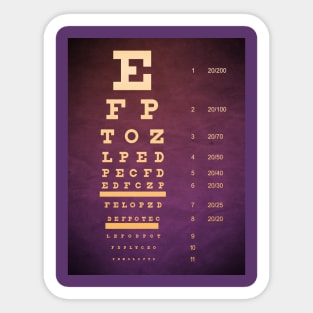 Custom Eye Chart Sticker